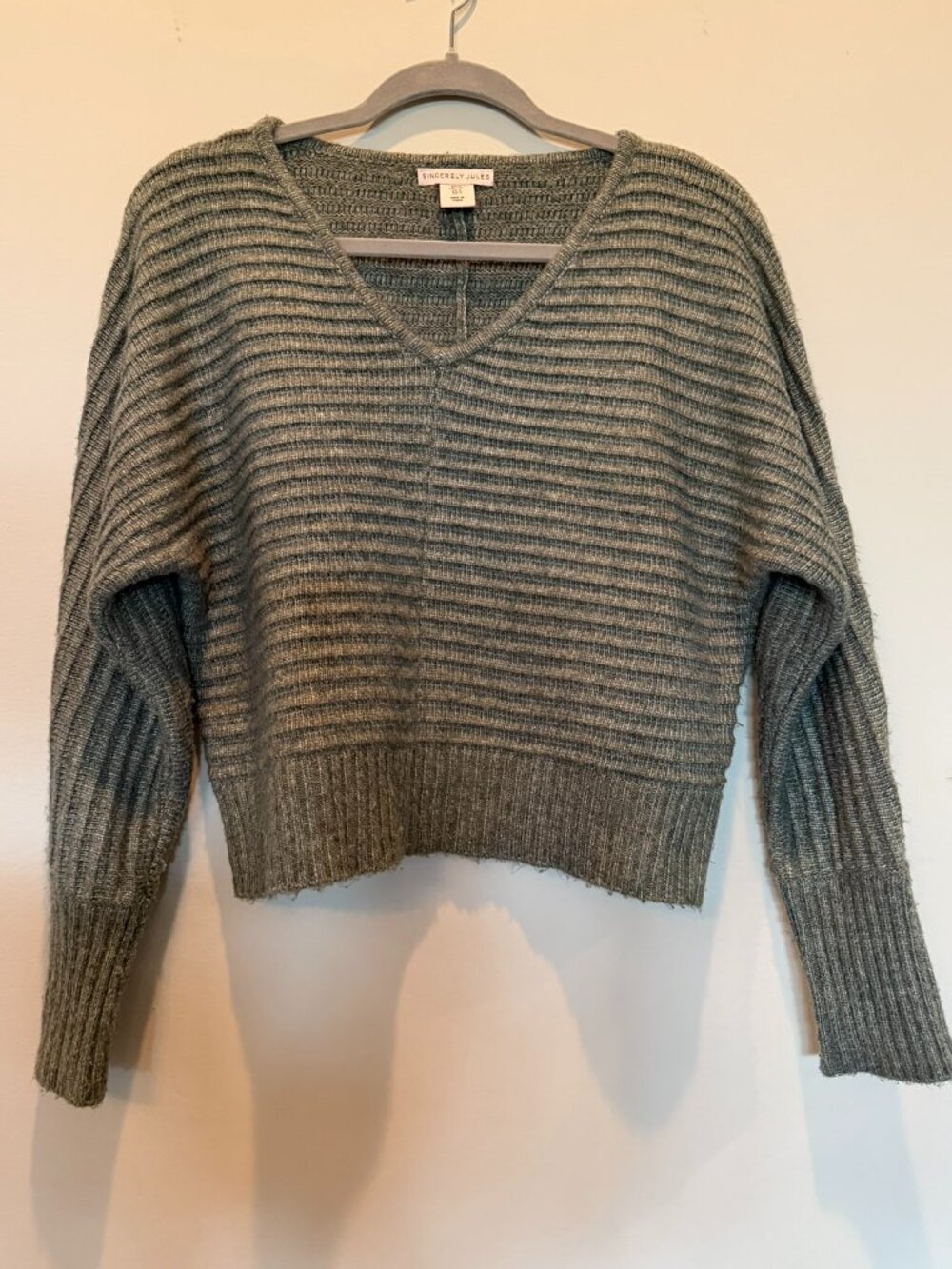 Sage Green Cropped Sweater small